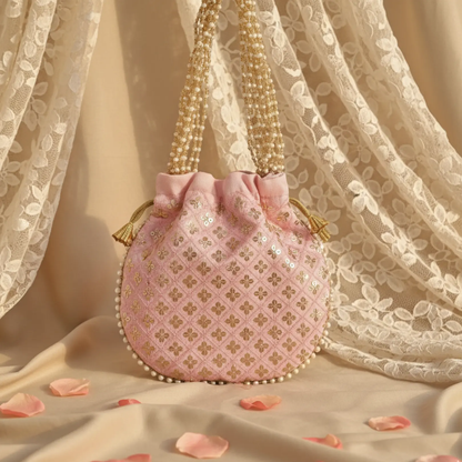 Sequence Potli Bag - Pink