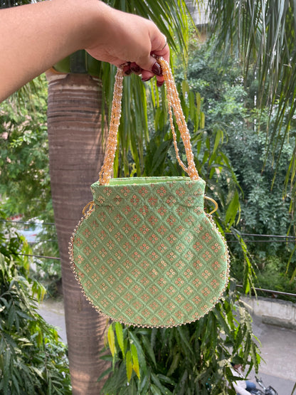 Sequence Potli Bag - Green