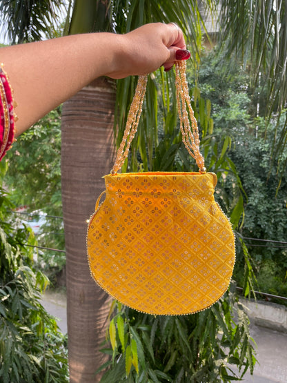 Sequence Potli Bag - Yellow