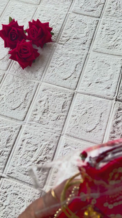 Flower Embroidered Potli Bag -Biege