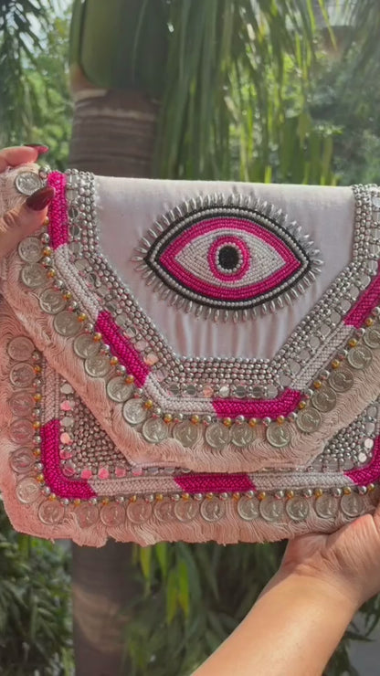 Pink Eye Boho Bag